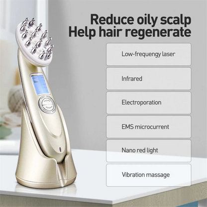 A66I Infrared EMS Radio Frequency Vibration Anti-Dropping Massager Scalp Massage Comb Micro-Current Hair Care Hair Loss